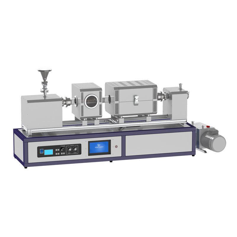 تصویر  Single Heating Zone Rotary Pecvd Graphene Preparation Furnace Maximum 1200c with Vacuum Automatic Feeder