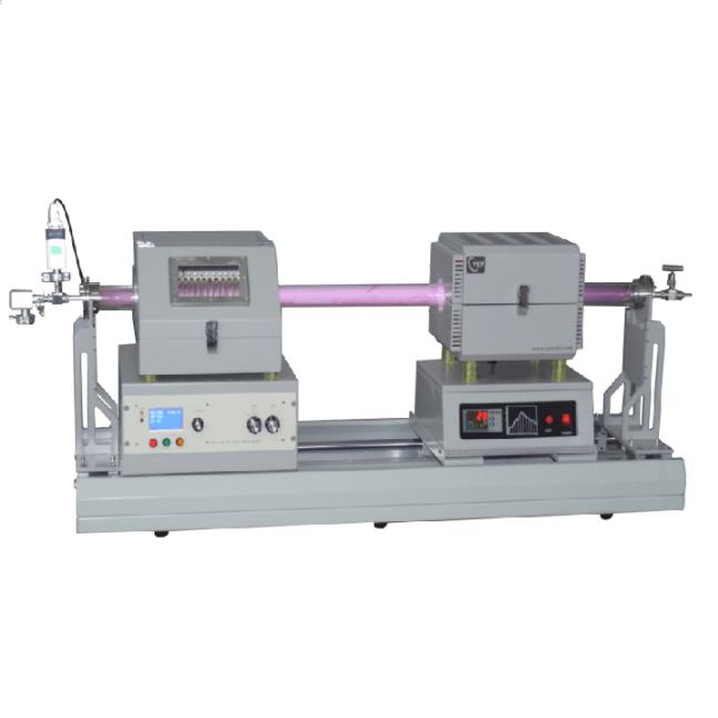 تصویر  1200℃ small double-body slide tube furnace for graphene preparation and sulfide preparation