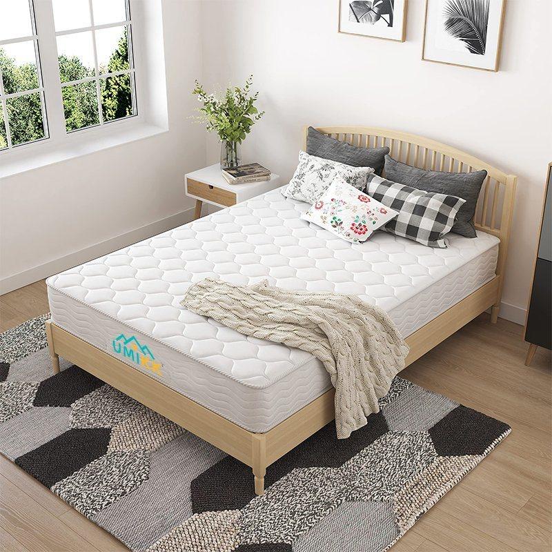 تصویر  Queen Mattresses,UMIKK 10 Inch Hybrid Memory Foam Mattress and Individual Pocket Springs,Queen Bed in a Box with Pressure Relief and Cooler Cover,Medium Firm Queen Size