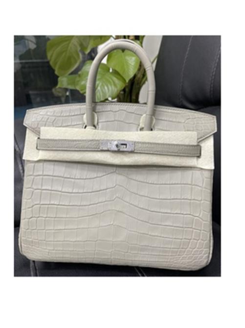 Picture of Nile Crocodile Platinum 25 Matte Pure Water Dyed Crocodile Leather Bag European And American Fashion Women's Handbag Handbag Wax Line Half Hand Sewing