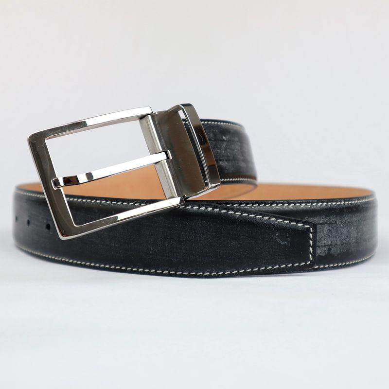 Picture of Monisa British Horse Rein Leather Stainless Steel Pin Buckle Men Leather Belt