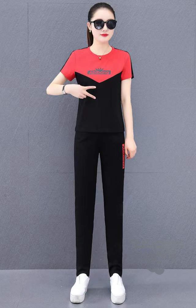 Picture of Monisa girl sports leisure colorful clothes with crew-neckone in summer