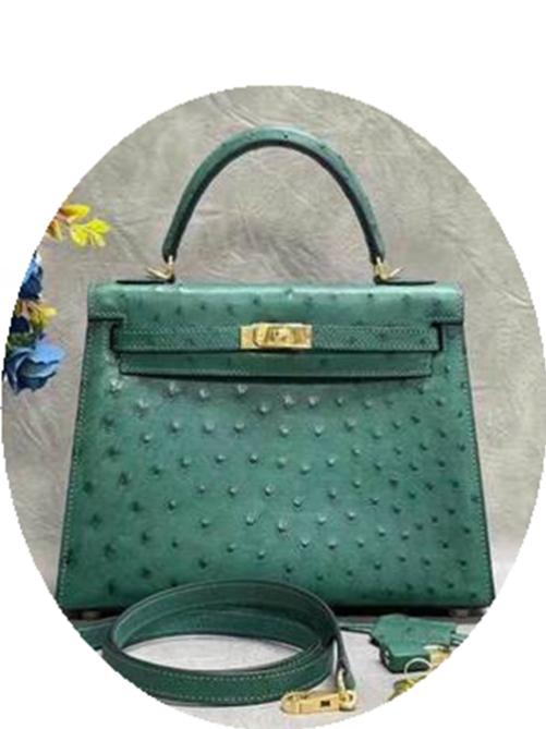 Picture of New Women's Bag South Africa Ostrich Leather Women's Bag Leather Hand-Held 25 Kelly Bag Ostrich Leather Ladies Shoulder Messenger Bag