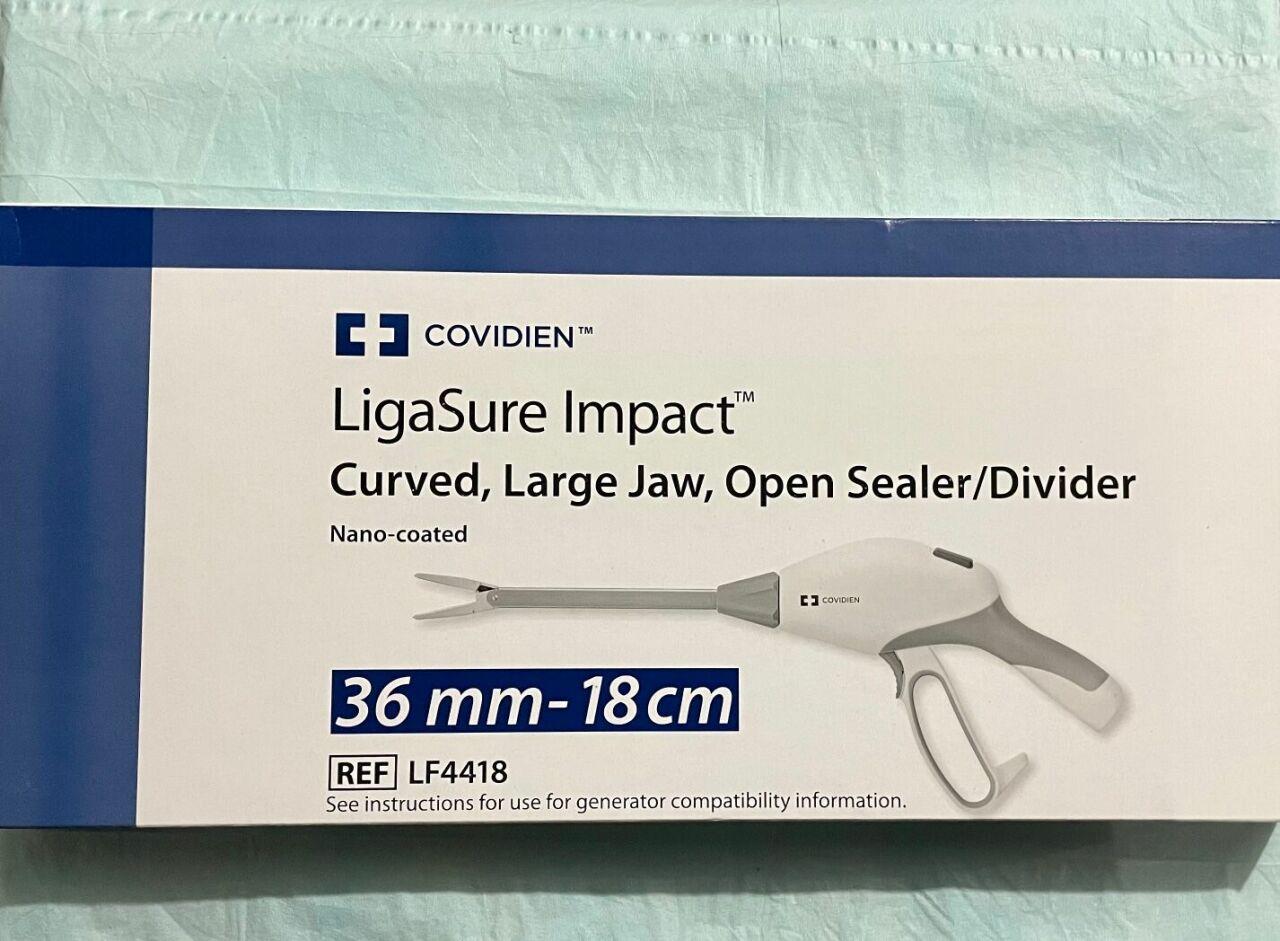 تصویر  Covidien LF4418 - LigaSure Impact, Curved, Large Jaw, Open Sealer/ Divider; 36mm-18cm - Each